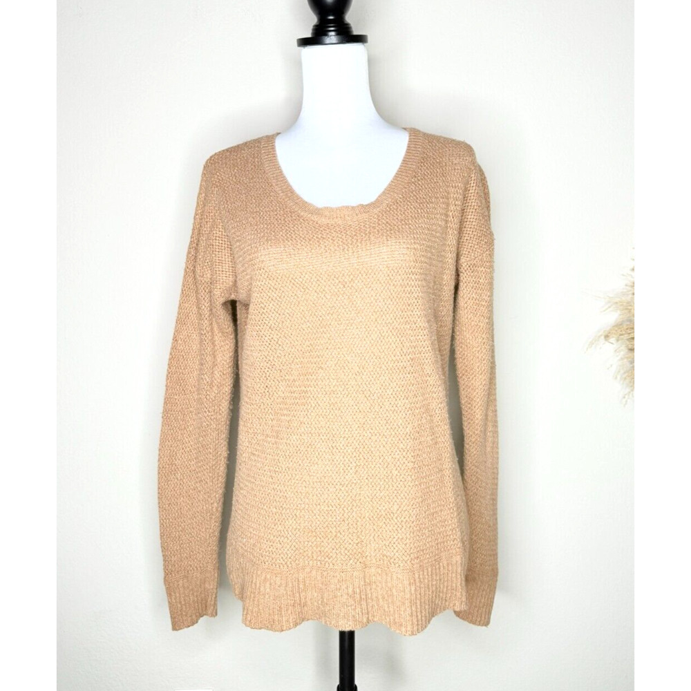 Madewell Cotton Blend Beige Lightweight Crew Neck Sweater Longsleeve Small Knit